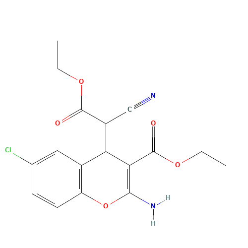 ethyl 2-amino-6-chloro-4-(1-cyano-2-ethoxy-2-oxoethyl)-4H-chromene-3-carboxylate (CAS: 305834-79-1) - Related Chemical Product