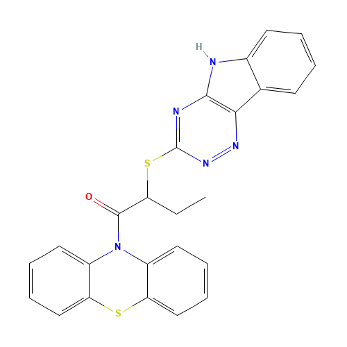 1-phenothiazin-10-yl-2-(5H-[1,2,4]triazino[5,6-b]indol-3-ylsulfanyl)butan-1-one (CAS: 309271-94-1) - Related Chemical Product