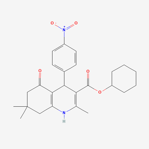 cyclohexyl 2,7,7-trimethyl-4-(4-nitrophenyl)-5-oxo-1,4,6,8-tetrahydroquinoline-3-carboxylate (CAS: 313967-18-9) - Related Chemical Product