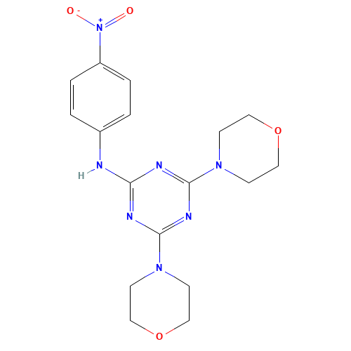 4,6-dimorpholin-4-yl-N-(4-nitrophenyl)-1,3,5-triazin-2-amine (CAS: 326914-06-1) - Related Chemical Product