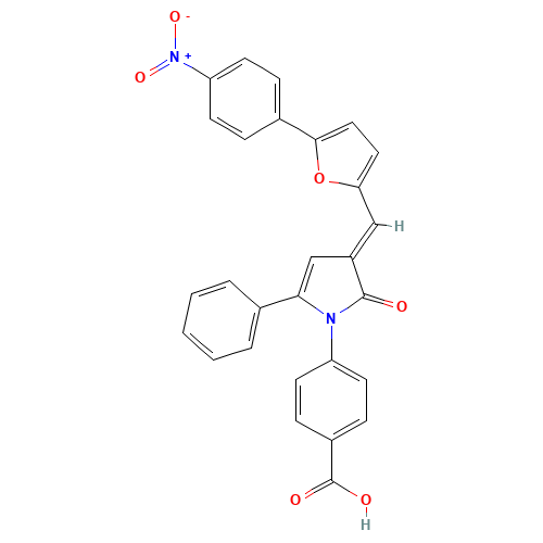 4-[(3E)-3-[[5-(4-nitrophenyl)furan-2-yl]methylidene]-2-oxo-5-phenylpyrrol-1-yl]benzoic acid (CAS: 328998-25-0) - Related Chemical Product