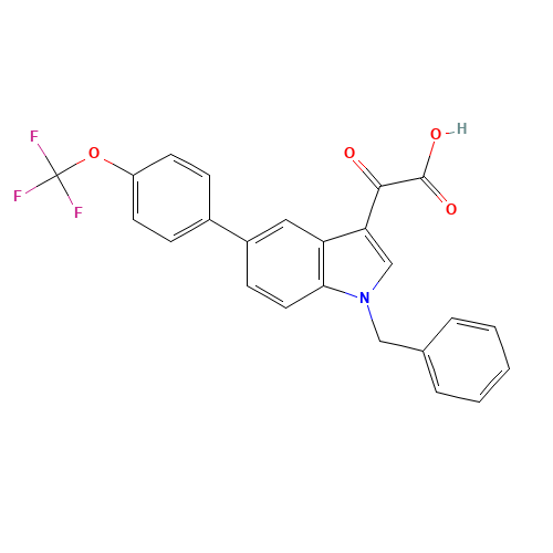 2-[1-benzyl-5-[4-(trifluoromethoxy)phenyl]indol-3-yl]-2-oxoacetic acid (CAS: 393105-53-8) - Related Chemical Product