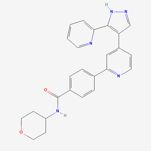 N-(oxan-4-yl)-4-[4-(5-pyridin-2-yl-1H-pyrazol-4-yl)pyridin-2-yl]benzamide (CAS: 452342-67-5) - Related Chemical Product