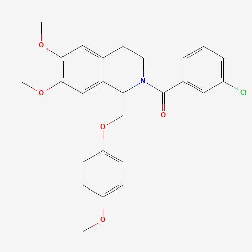(3-chlorophenyl)-[6,7-dimethoxy-1-[(4-methoxyphenoxy)methyl]-3,4-dihydro-1H-isoquinolin-2-yl]methanone (CAS: 486427-17-2) - Related Chemical Product