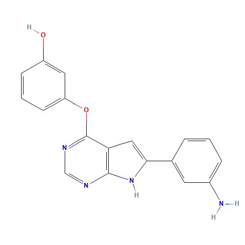 3-[[6-(3-aminophenyl)-7H-pyrrolo[2,3-d]pyrimidin-4-yl]oxy]phenol (CAS: 601514-19-6) - Related Chemical Product