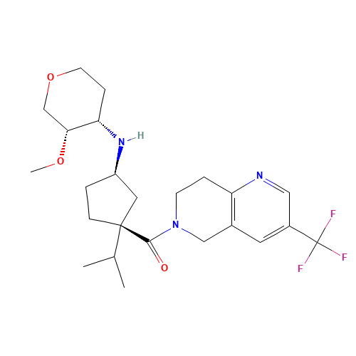 [(1S,3R)-3-[[(3S,4S)-3-methoxyoxan-4-yl]amino]-1-propan-2-ylcyclopentyl]-[3-(trifluoromethyl)-7,8-dihydro-5H-1,6-naphthyridin-6-yl]methanone (CAS: 624733-88-6) - Related Chemical Product