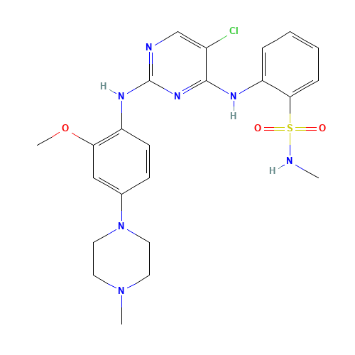 2-[[5-chloro-2-[2-methoxy-4-(4-methylpiperazin-1-yl)anilino]pyrimidin-4-yl]amino]-N-methylbenzenesulfonamide (CAS: 761438-38-4) - Related Chemical Product