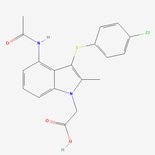 2-[4-acetamido-3-(4-chlorophenyl)sulfanyl-2-methylindol-1-yl]acetic acid (CAS: 802904-66-1) - Related Chemical Product