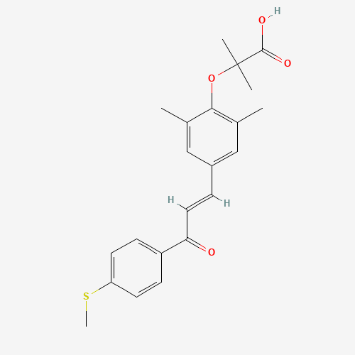 2-[2,6-dimethyl-4-[(E)-3-(4-methylsulfanylphenyl)-3-oxoprop-1-enyl]phenoxy]-2-methylpropanoic acid (CAS: 824932-88-9) - Related Chemical Product