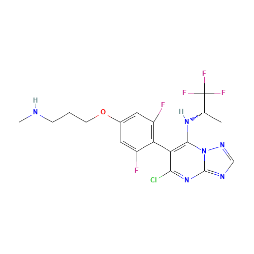 5-chloro-6-[2,6-difluoro-4-[3-(methylamino)propoxy]phenyl]-N-[(2S)-1,1,1-trifluoropropan-2-yl]-[1,2,4]triazolo[1,5-a]pyrimidin-7-amine (CAS: 849550-05-6) - Related Chemical Product