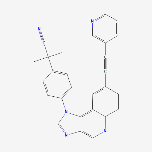 2-methyl-2-[4-[2-methyl-8-(2-pyridin-3-ylethynyl)imidazo[4,5-c]quinolin-1-yl]phenyl]propanenitrile (CAS: 853910-02-8) - Related Chemical Product