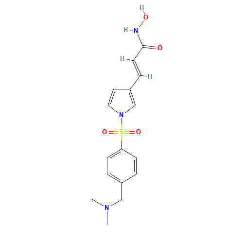 (E)-3-[1-[4-[(dimethylamino)methyl]phenyl]sulfonylpyrrol-3-yl]-N-hydroxyprop-2-enamide (CAS: 864814-88-0) - Related Chemical Product