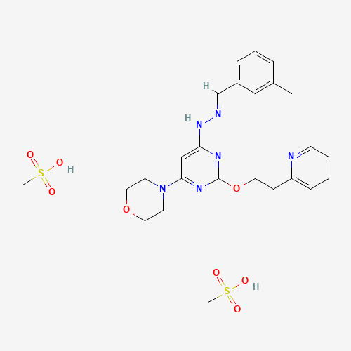 methanesulfonic acid;N-[(E)-(3-methylphenyl)methylideneamino]-6-morpholin-4-yl-2-(2-pyridin-2-ylethoxy)pyrimidin-4-amine (CAS: 870087-36-8) - Related Chemical Product