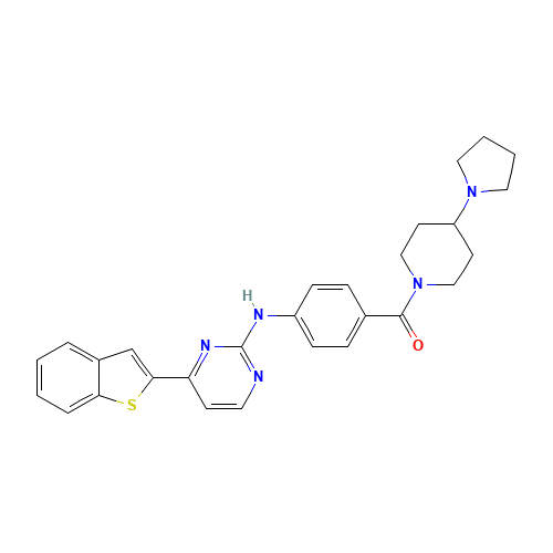 [4-[[4-(1-benzothiophen-2-yl)pyrimidin-2-yl]amino]phenyl]-(4-pyrrolidin-1-ylpiperidin-1-yl)methanone (CAS: 873225-46-8) - Related Chemical Product