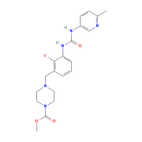 methyl 4-[[2-fluoro-3-[(6-methylpyridin-3-yl)carbamoylamino]phenyl]methyl]piperazine-1-carboxylate (CAS: 873697-71-3) - Related Chemical Product