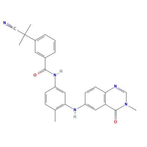 3-(2-cyanopropan-2-yl)-N-[4-methyl-3-[(3-methyl-4-oxoquinazolin-6-yl)amino]phenyl]benzamide (CAS: 878739-06-1) - Related Chemical Product
