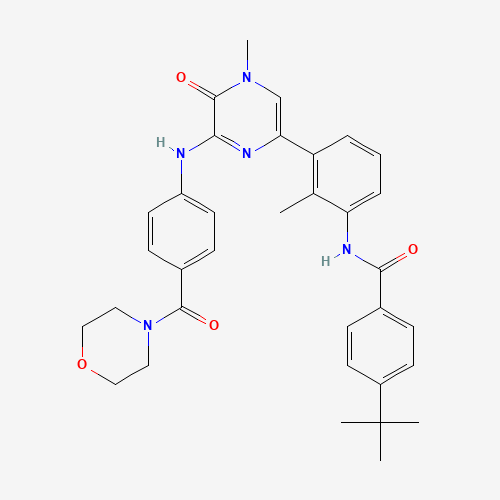 4-tert-butyl-N-[2-methyl-3-[4-methyl-6-[4-(morpholine-4-carbonyl)anilino]-5-oxopyrazin-2-yl]phenyl]benzamide (CAS: 910232-84-7) - Related Chemical Product