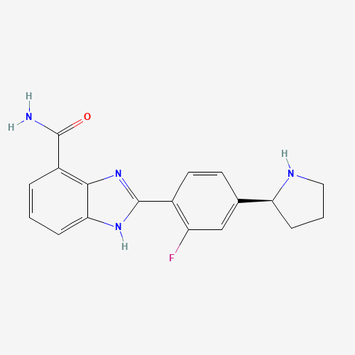 2-[2-fluoro-4-[(2S)-pyrrolidin-2-yl]phenyl]-1H-benzimidazole-4-carboxamide (CAS: 934162-61-5) - Related Chemical Product
