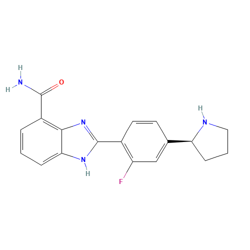 2-[2-fluoro-4-[(2S)-pyrrolidin-2-yl]phenyl]-1H-benzimidazole-4-carboxamide (CAS: 934162-61-5) - Related Chemical Product