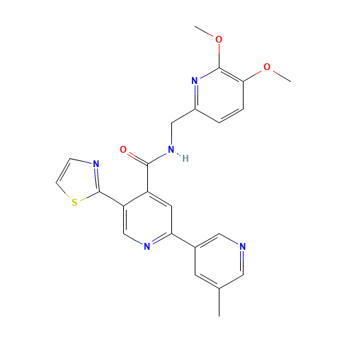 N-[(5,6-dimethoxypyridin-2-yl)methyl]-2-(5-methylpyridin-3-yl)-5-(1,3-thiazol-2-yl)pyridine-4-carboxamide (CAS: 1224846-01-8) - Related Chemical Product