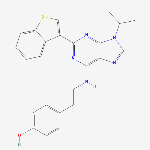 4-[2-[[2-(1-benzothiophen-3-yl)-9-propan-2-ylpurin-6-yl]amino]ethyl]phenol (CAS: 1227633-49-9) - Related Chemical Product