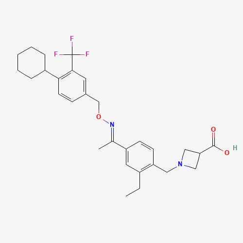 1-[[4-[(E)-N-[[4-cyclohexyl-3-(trifluoromethyl)phenyl]methoxy]-C-methylcarbonimidoyl]-2-ethylphenyl]methyl]azetidine-3-carboxylic acid (CAS: 1230487-00-9) - Related Chemical Product