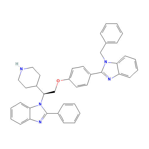 1-benzyl-2-[4-[(2S)-2-(2-phenylbenzimidazol-1-yl)-2-piperidin-4-ylethoxy]phenyl]benzimidazole (CAS: 1440898-61-2) - Related Chemical Product