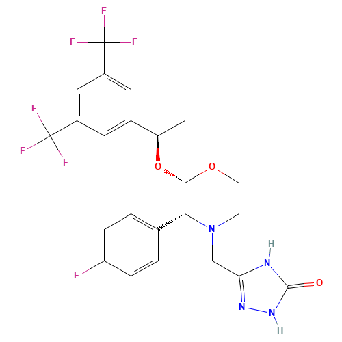5-[[(2S,3R)-2-[(1R)-1-[3,5-bis(trifluoromethyl)phenyl]ethoxy]-3-(4-fluorophenyl)morpholin-4-yl]methyl]-1,2-dihydro-1,2,4-triazol-3-one (CAS: 221350-96-5) - Related Chemical Product