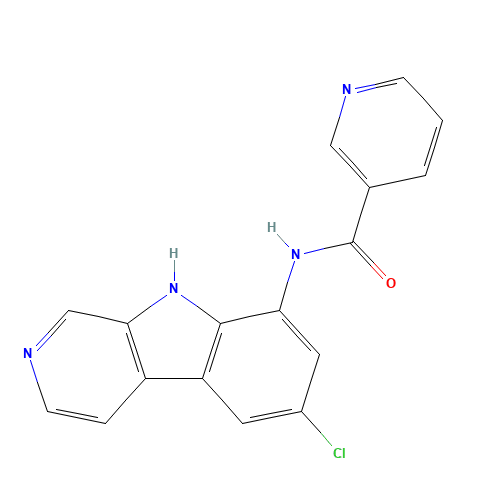 N-(6-chloro-9H-pyrido[3,4-b]indol-8-yl)pyridine-3-carboxamide (CAS: 431898-65-6) - Chemical Structure and Molecular Formula 