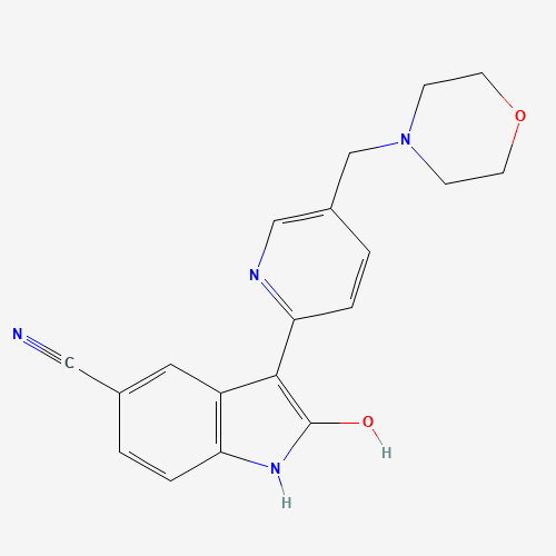 (3E)-3-[5-(morpholin-4-ylmethyl)-1H-pyridin-2-ylidene]-2-oxo-1H-indole-5-carbonitrile (CAS: 612487-72-6) - Related Chemical Product