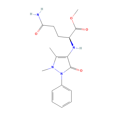 methyl 5-amino-2-[(1,5-dimethyl-3-oxo-2-phenylpyrazol-4-yl)amino]-5-oxopentanoate (CAS: 62951-78-4) - Related Chemical Product
