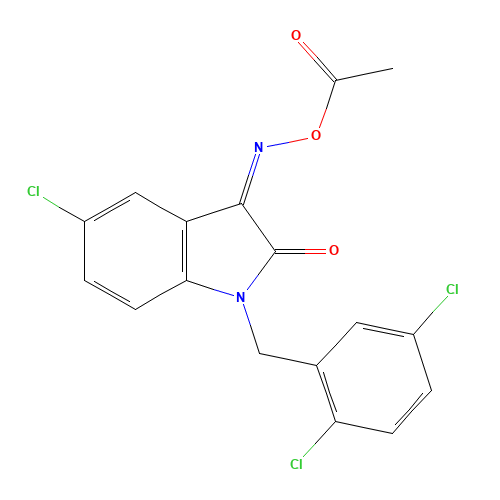 [(E)-[5-chloro-1-[(2,5-dichlorophenyl)methyl]-2-oxoindol-3-ylidene]amino] acetate (CAS: 668467-91-2) - Related Chemical Product