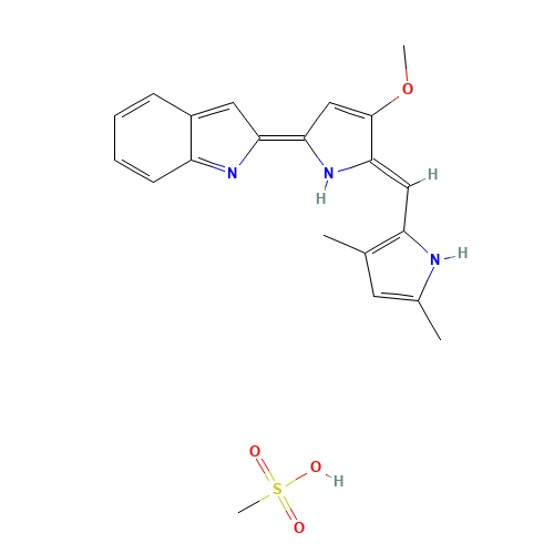 (2Z)-2-[(5Z)-5-[(3,5-dimethyl-1H-pyrrol-2-yl)methylidene]-4-methoxypyrrol-2-ylidene]indole;methanesulfonic acid (CAS: 803712-79-0) - Related Chemical Product
