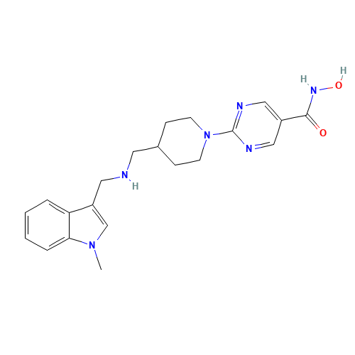 N-hydroxy-2-[4-[[(1-methylindol-3-yl)methylamino]methyl]piperidin-1-yl]pyrimidine-5-carboxamide (CAS: 875320-29-9) - Related Chemical Product