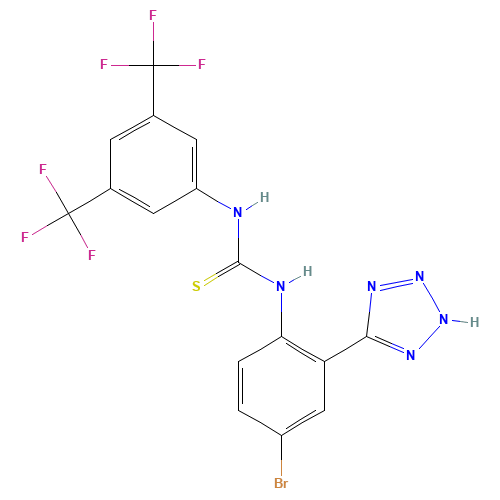 1-[3,5-bis(trifluoromethyl)phenyl]-3-[4-bromo-2-(2H-tetrazol-5-yl)phenyl]thiourea (CAS: 956014-19-0) - Related Chemical Product