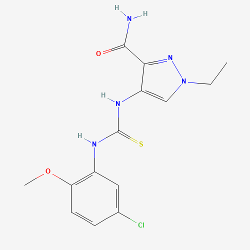 4-[(5-chloro-2-methoxyphenyl)carbamothioylamino]-1-ethylpyrazole-3-carboxamide (CAS: 957485-64-2) - Related Chemical Product