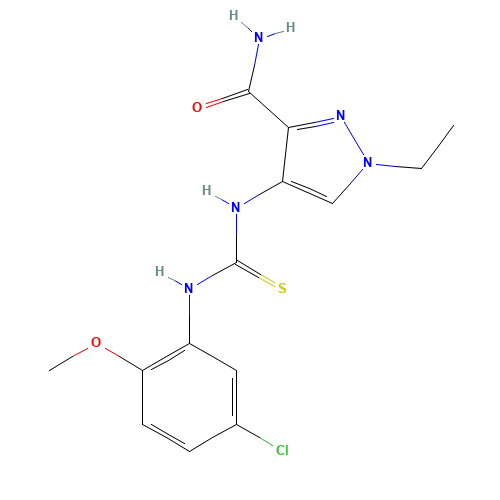 4-[(5-chloro-2-methoxyphenyl)carbamothioylamino]-1-ethylpyrazole-3-carboxamide (CAS: 957485-64-2) - Related Chemical Product
