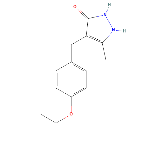 5-methyl-4-[(4-propan-2-yloxyphenyl)methyl]-1,2-dihydropyrazol-3-one (CAS: 329044-14-6) - Related Chemical Product