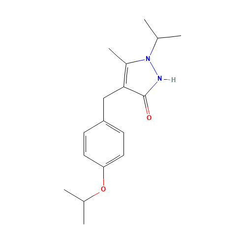 3-methyl-2-propan-2-yl-4-[(4-propan-2-yloxyphenyl)methyl]-1H-pyrazol-5-one (CAS: 1028026-83-6) - Related Chemical Product