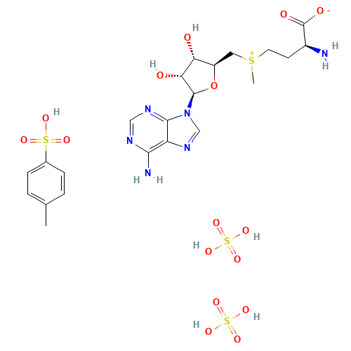 (2S)-2-amino-4-[[(2S,3S,4R,5R)-5-(6-aminopurin-9-yl)-3,4-dihydroxyoxolan-2-yl]methyl-methylsulfonio]butanoate;4-methylbenzenesulfonic acid;sulfuric acid (CAS: 375798-65-5) - Chemical Structure and Molecular Formula 