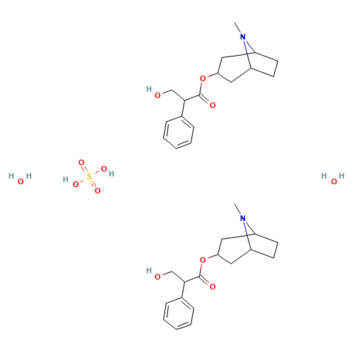 [(1R,5S)-8-methyl-8-azabicyclo[3.2.1]octan-3-yl] 3-hydroxy-2-phenylpropanoate;sulfuric acid;dihydrate (CAS: 73791-47-6) - Related Chemical Product