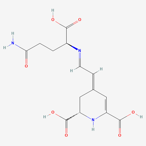 4-[2-[(4-amino-1-carboxy-4-oxobutyl)amino]ethenyl]-2,3-dihydropyridine-2,6-dicarboxylic acid (CAS: 904-62-1) - Chemical Structure and Molecular Formula 