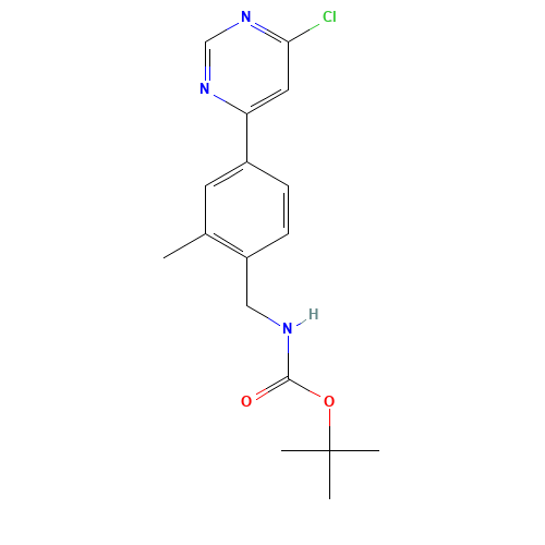 tert-butyl-4-(2-chloropyrimidin-4-yl)-2-methylbenzylcarbamate (CAS: 1798792-32-1) - Chemical Structure and Molecular Formula 