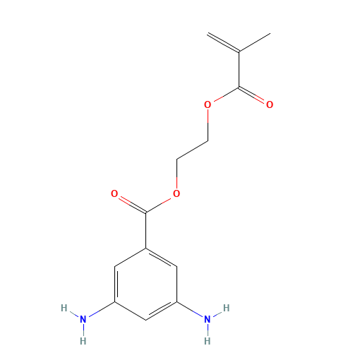 2-(2-methylprop-2-enoyloxy)ethyl 3,5-diaminobenzoate (CAS: 76067-81-7) - Chemical Structure and Molecular Formula 