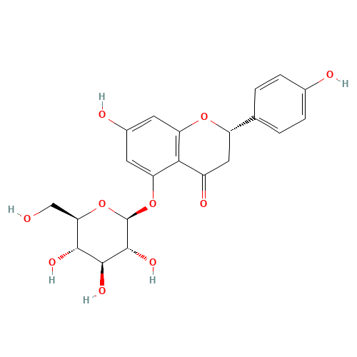 (2S)-7-hydroxy-2-(4-hydroxyphenyl)-5-[(2S,3R,4S,5S,6R)-3,4,5-trihydroxy-6-(hydroxymethyl)oxan-2-yl]oxy-2,3-dihydrochromen-4-one (CAS: 529-41-9) - Related Chemical Product