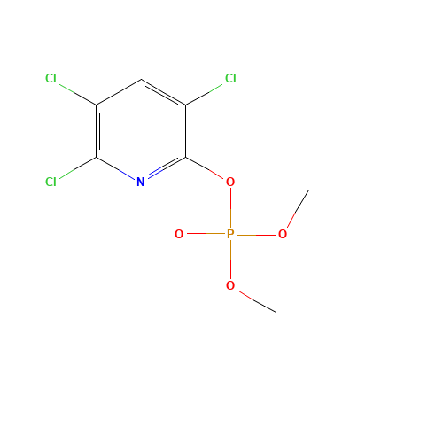 diethyl (3,5,6-trichloropyridin-2-yl) phosphate (CAS: 5598-15-2) - Chemical Structure and Molecular Formula 