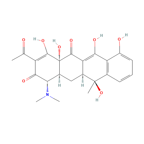 (1S,4aR,11S,11aS,12aS)-3-acetyl-1-(dimethylamino)-4,4a,6,7,11-pentahydroxy-11-methyl-1,11a,12,12a-tetrahydrotetracene-2,5-dione (CAS: 6542-44-5) - Related Chemical Product