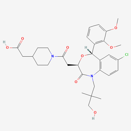 2-[1-[2-[(3R,5S)-7-chloro-5-(2,3-dimethoxyphenyl)-1-(3-hydroxy-2,2-dimethylpropyl)-2-oxo-5H-4,1-benzoxazepin-3-yl]acetyl]piperidin-4-yl]acetic acid (CAS: 189059-71-0) - Related Chemical Product