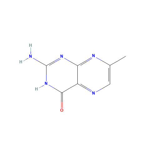 2-amino-7-methyl-1H-pteridin-4-one (CAS: 13040-58-9) - Chemical Structure and Molecular Formula 