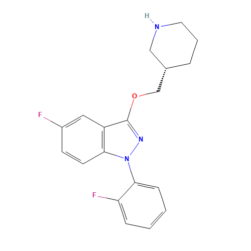 5-fluoro-1-(2-fluorophenyl)-3-[[(3S)-piperidin-3-yl]methoxy]indazole (CAS: 888951-64-2) - Related Chemical Product